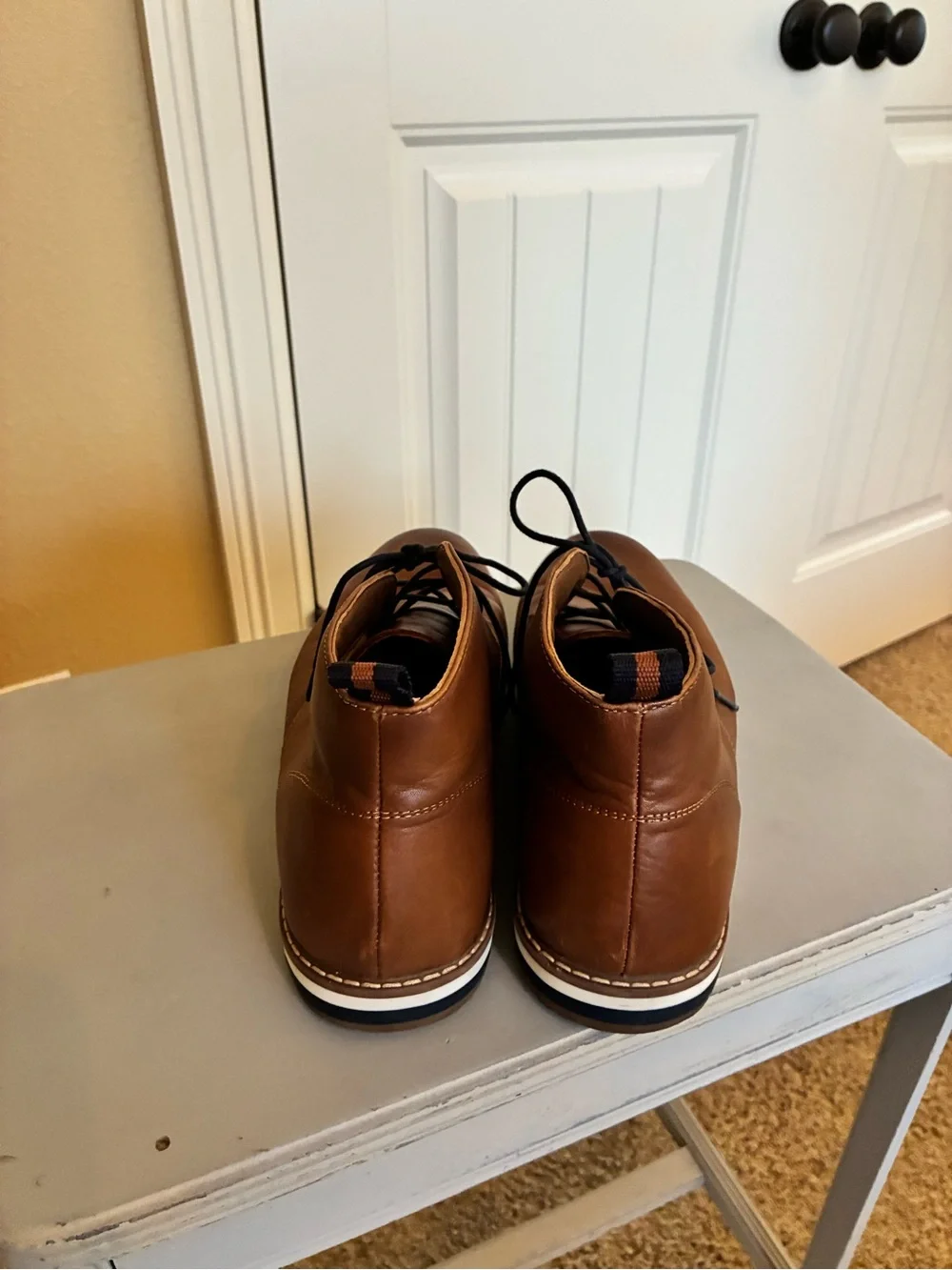 Franco Fortini Brown Leather Chukka Boots with Black Laces size 11.5